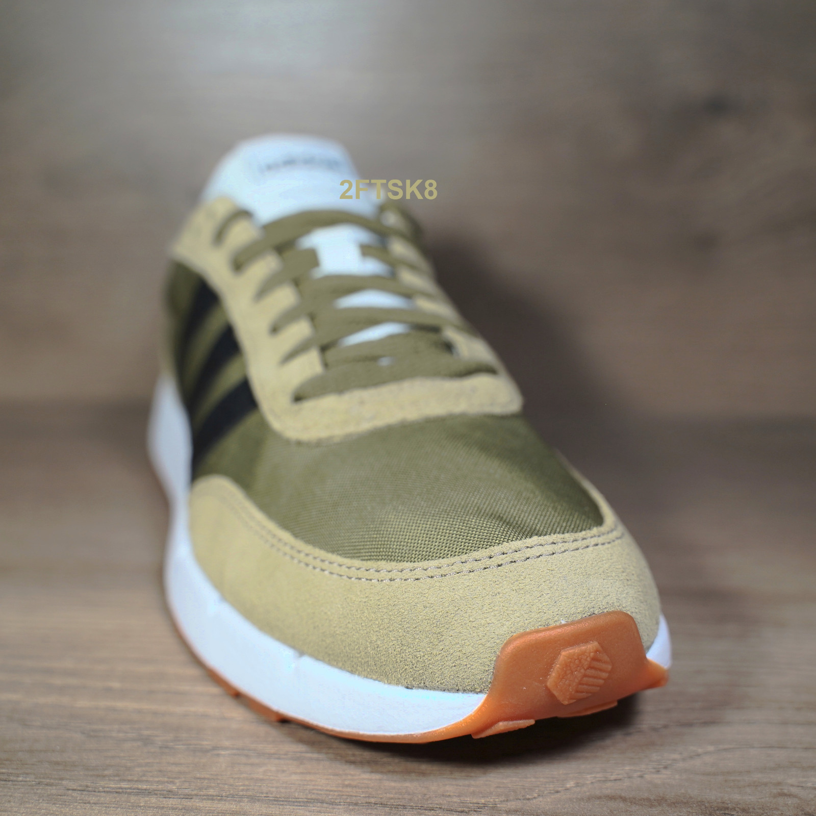 ADIDAS RUN 60s 2.0 SIZE 9~13 OLIVE GREEN WHITE CLASSIC RUNNING TRAINING SHOES