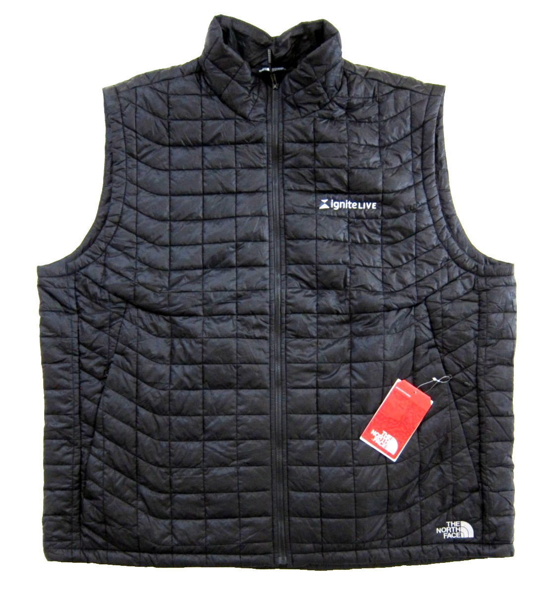 NWT The North Face Black Quilted Thermoball Trek Lightweight Zip Vest Men XXL