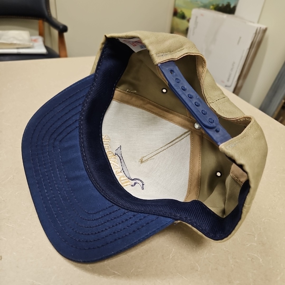 Duxbak Vintage 90’s canvas embroidered logo snapback hat cap 2tone Blue Beige…