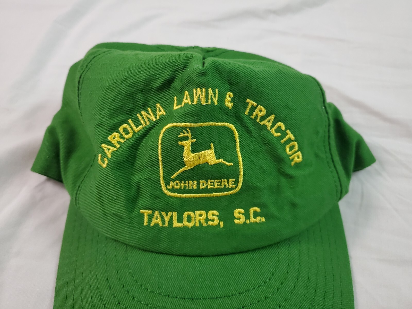 Vintage John Deere Mens Adjustable Hat Snapback Carolina Lawn Louisville Mfg Co