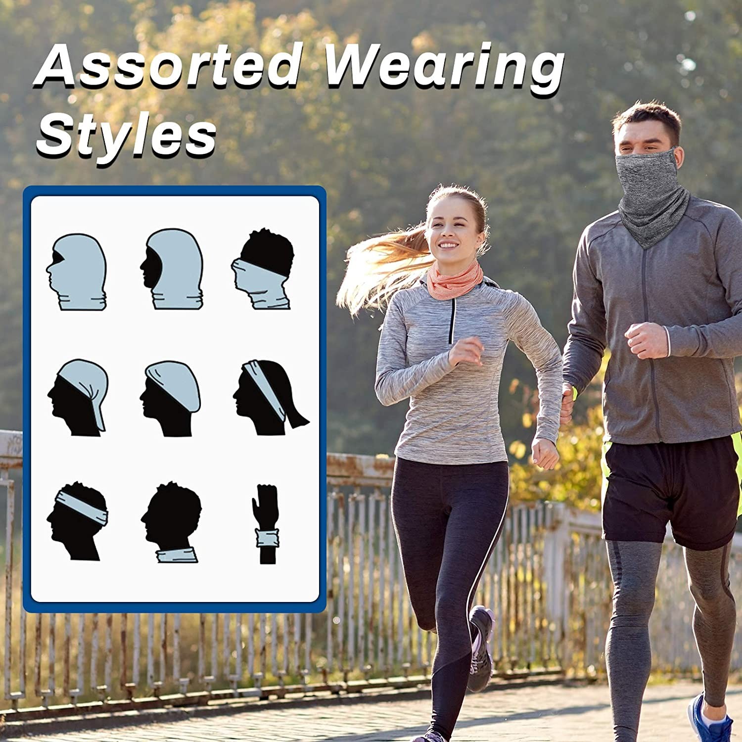 Neck Gaiter Triangle Face Mask with Loops Ear Bandana Cover Scarf for Men Women