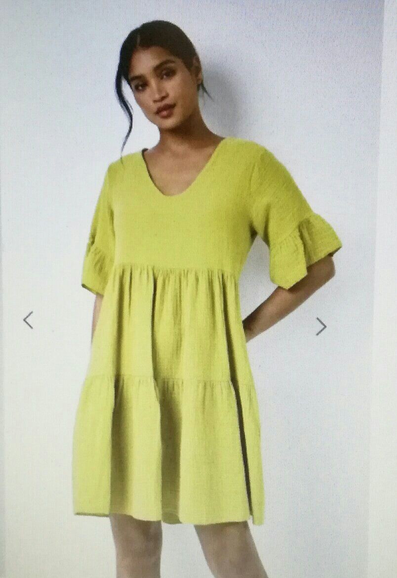 ROMAN TEXTURED TIERED COTTON SMOCK DRESS SIZE 20