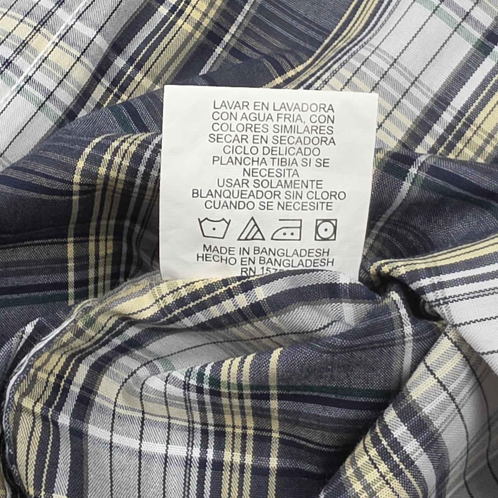 Duck Head 1865 Mens Large Plaid Button Down Shirt Short Sleeve 100% Cotton Gray