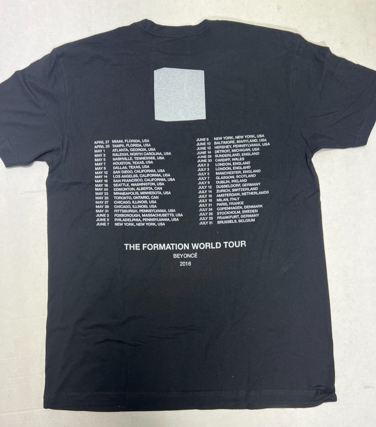 BEYONCE The Formation World TOUR 2016 TEE BLACK T-SHIRT OFFICIAL unisex NEW!!