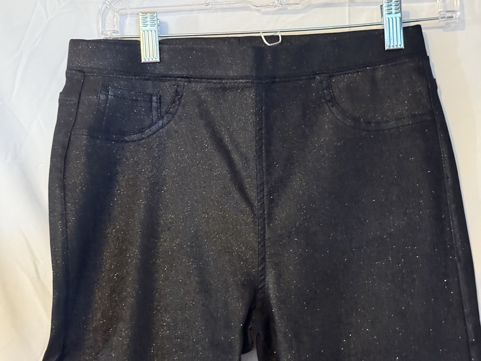 Tractr Sequin Pull On Jeans 6/28 Navy High Rise Skinny NWT
