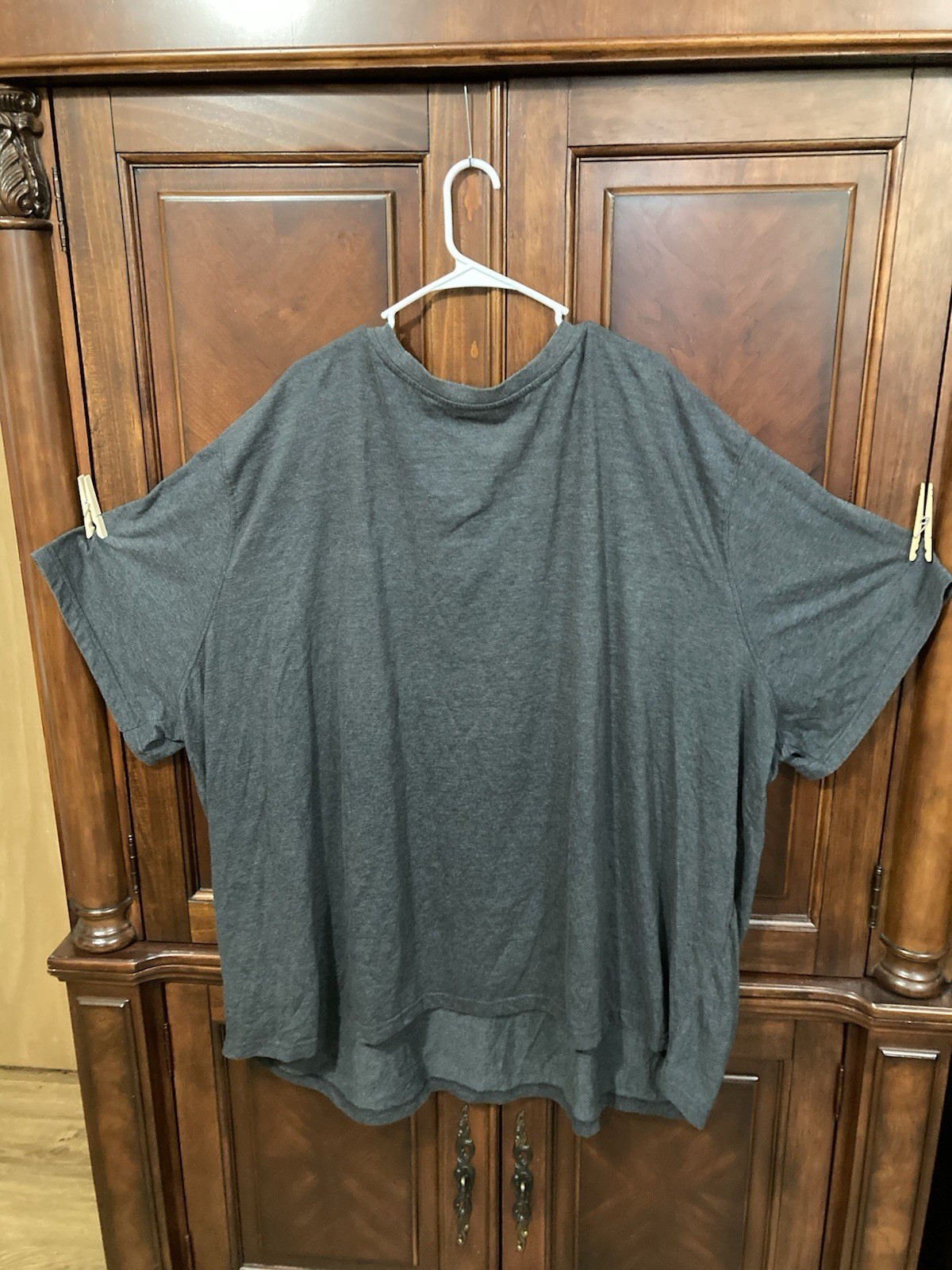 men’s 7xl big Kingsize crewneck s sleeve pocket tee shirt Heather Charcoal Grey