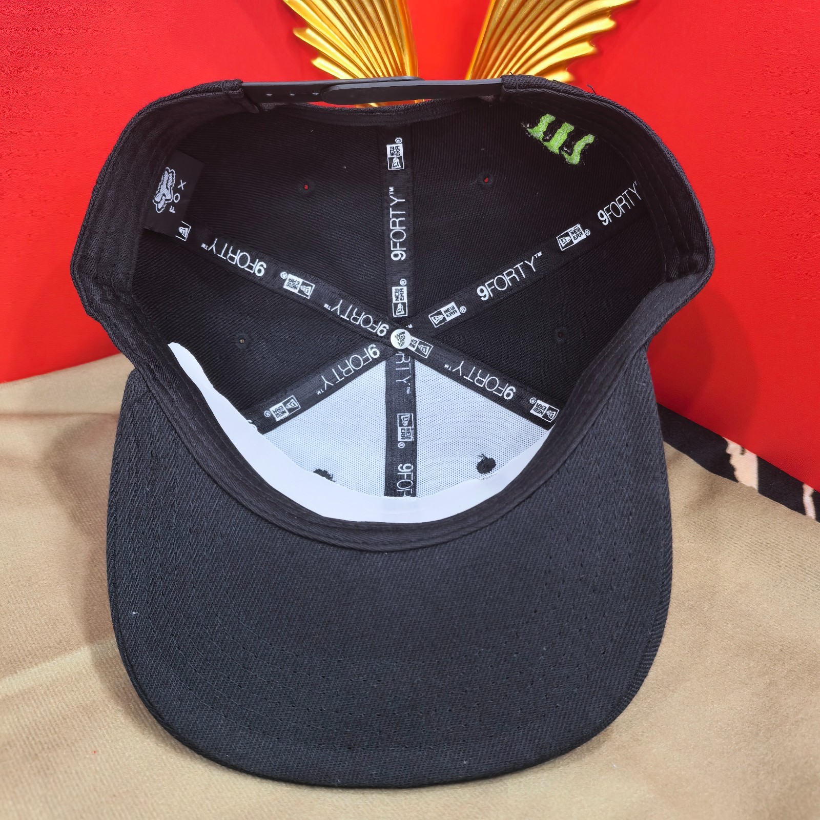 Monster Energy Black Adjustable Flat-Brim Cap with Bright Green Embroidered Logo