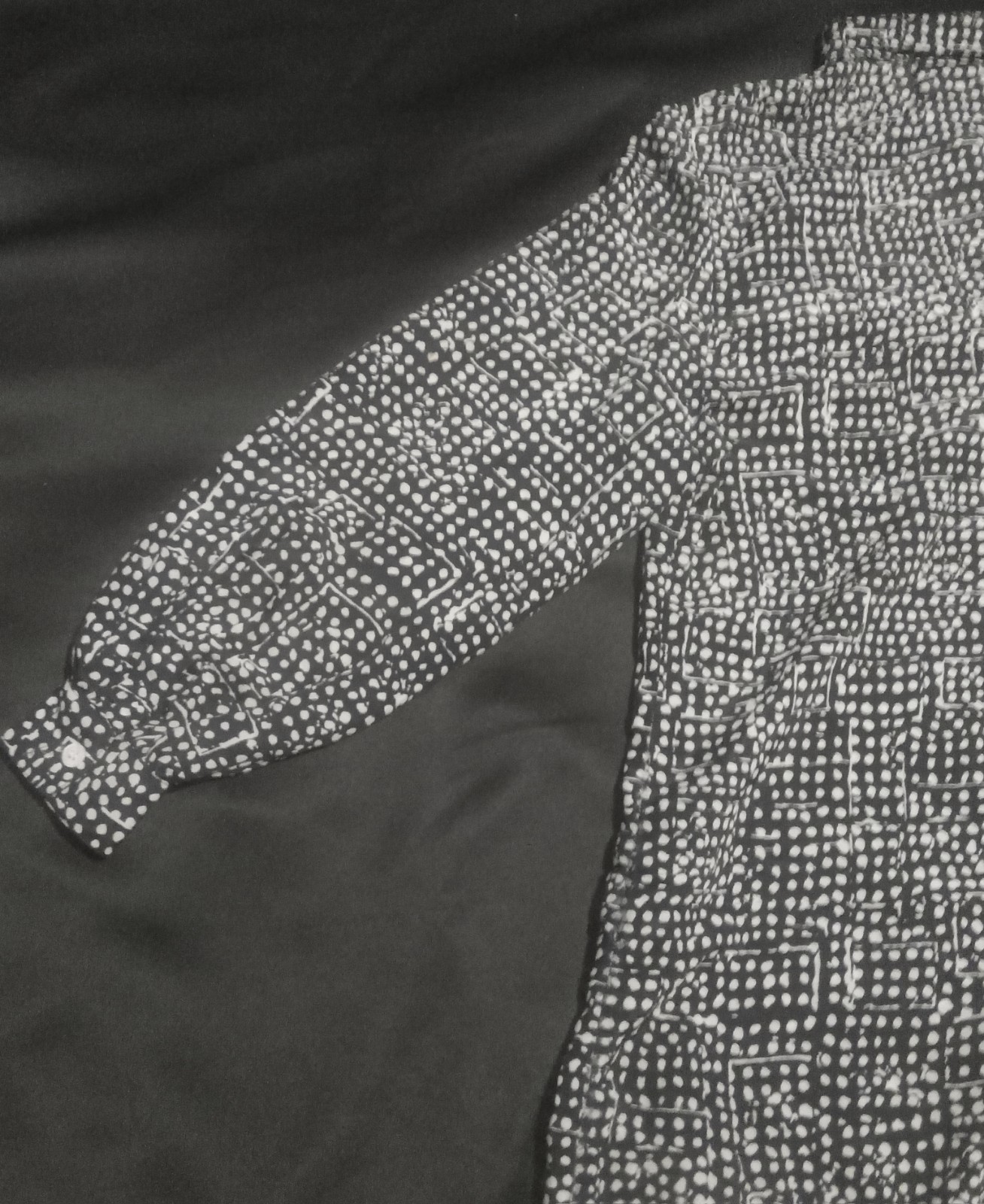 Brownstone Studio New York Shirt Dress Size 12 Black White Polka Dot Belted USA