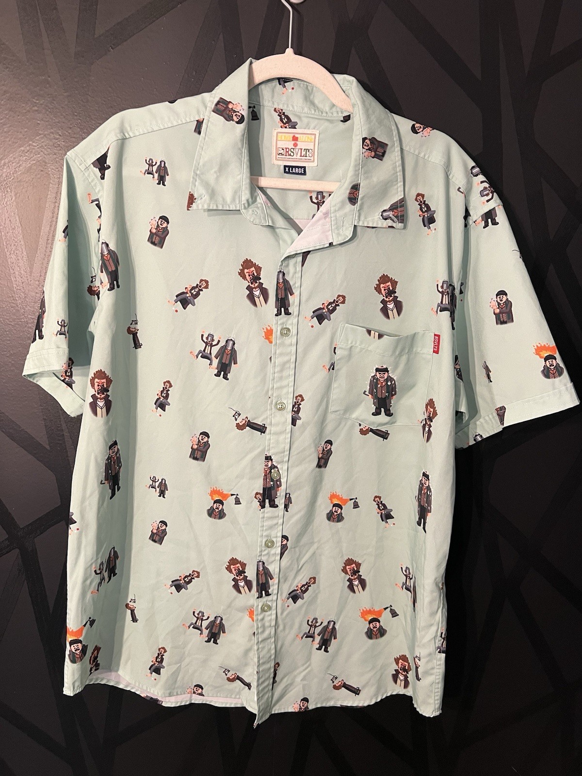 RSVLTS Home Alone KUNUFLEX Shirt XL Wet Bandits Movie Button Up