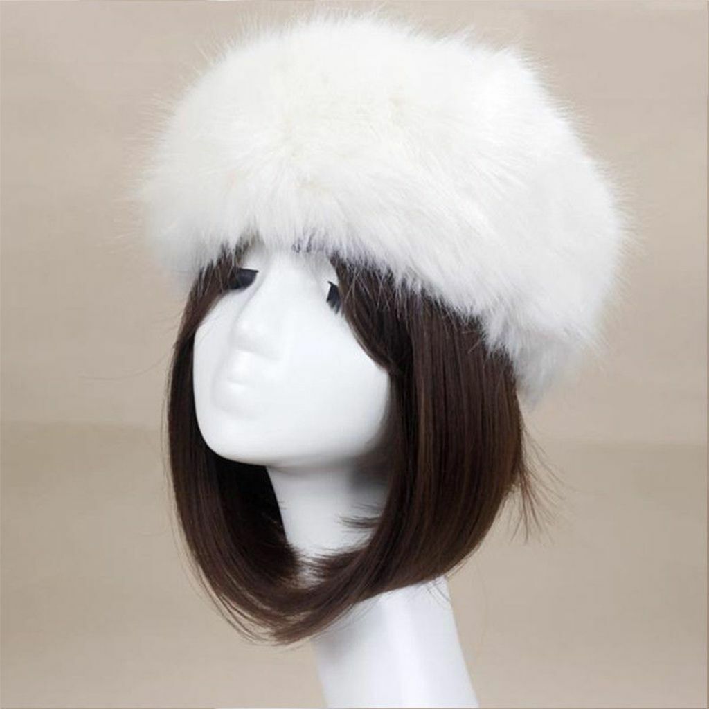 Women’s Winter Russian Fluffy Faux Fur Headband Hat Thick Ear Warm Snow Ski Cap