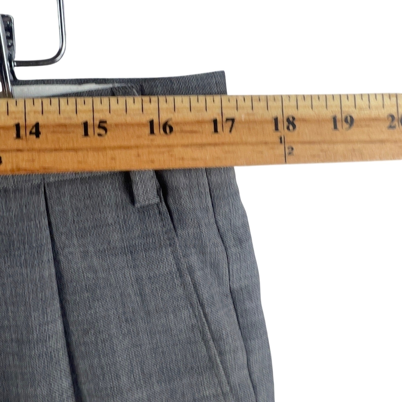 Chaps Mens 2 Piece Suit 42R 36×34 Gray Plaid 100% Wool Pleated Cuffed Two-Button