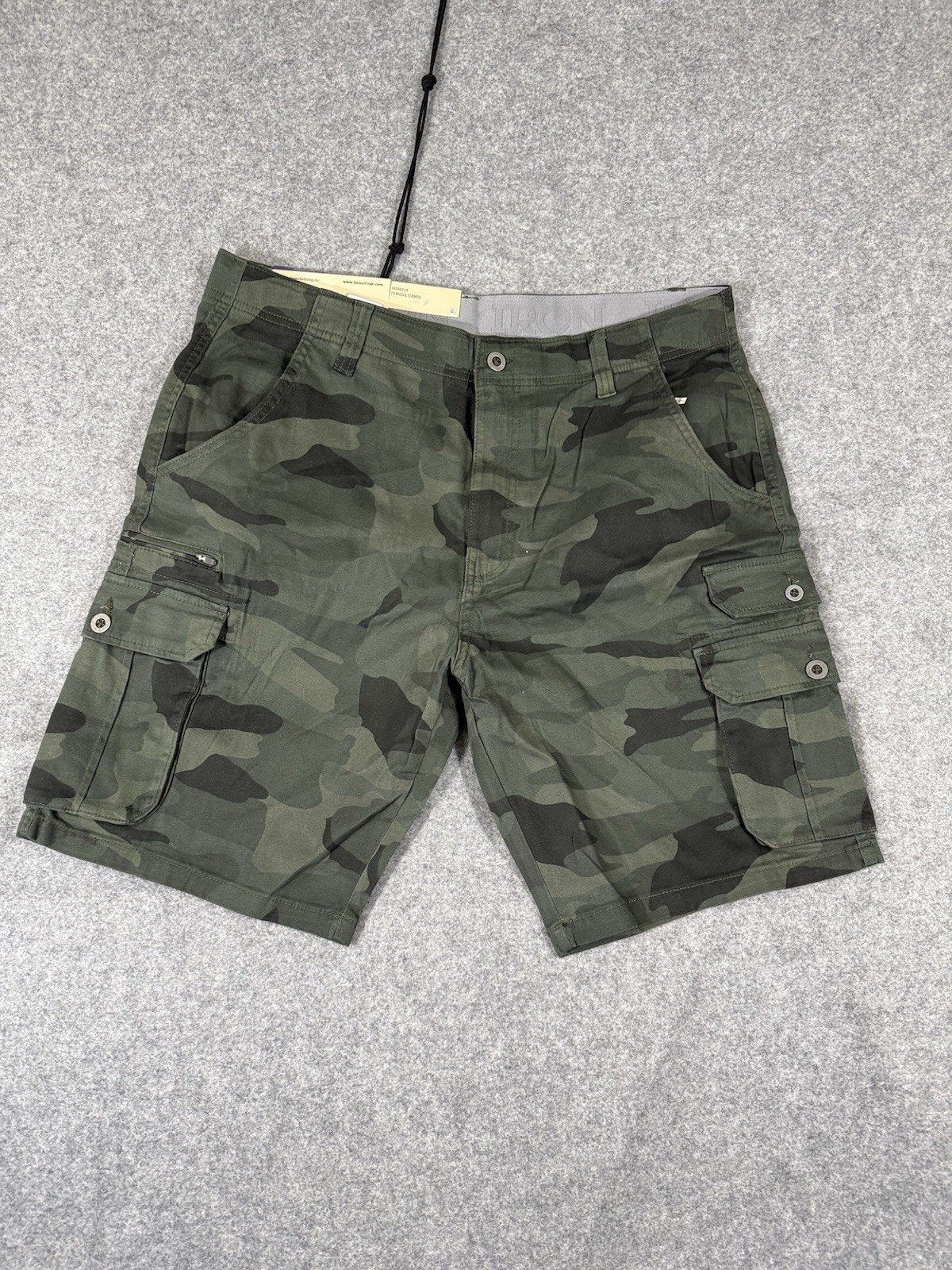 Iron Co Jungle Camo Cargo Shorts Men Size 36X10 Green Camouflage Stretch NWT