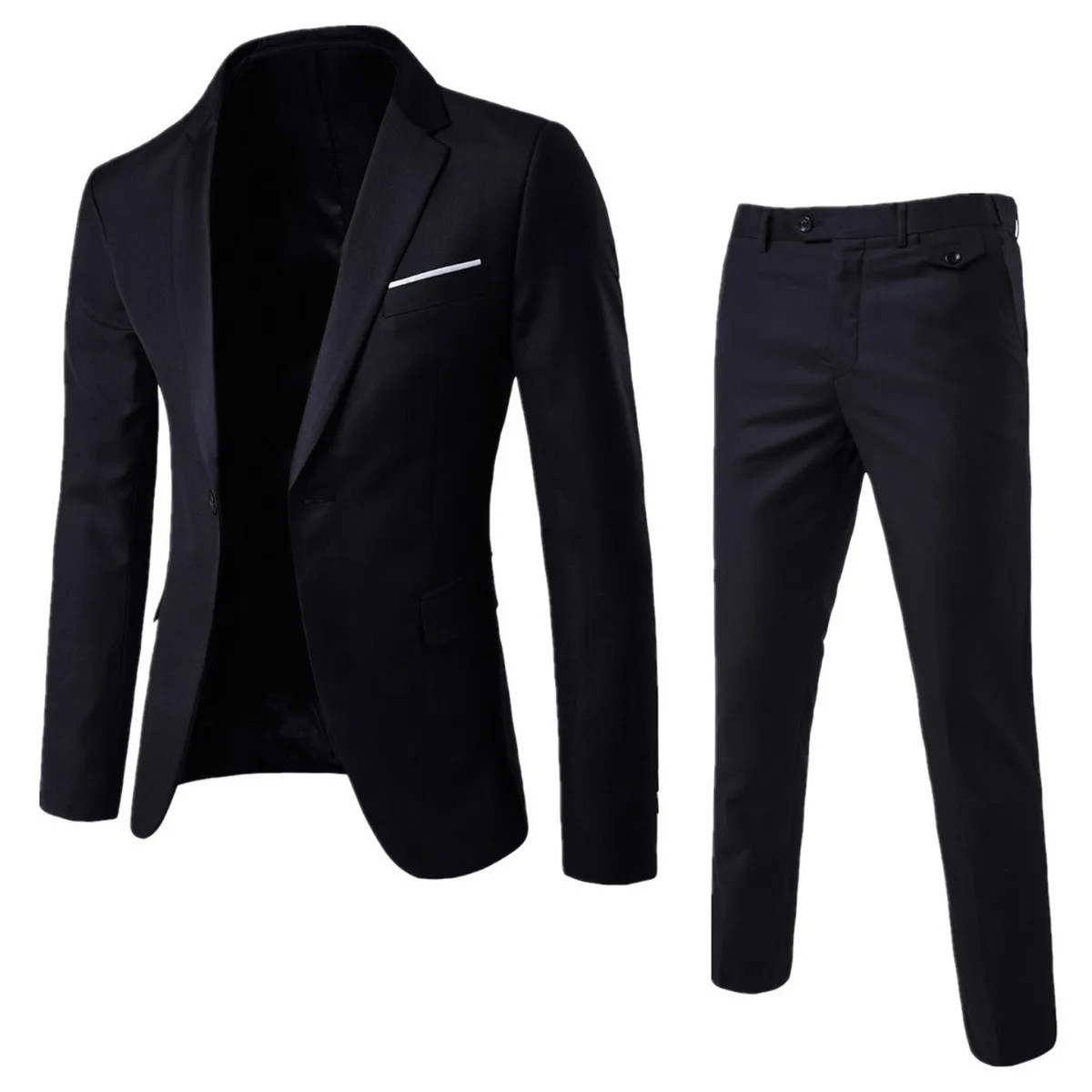 Men’s Korean Version Four Seasons New Fashion Solid Color Single Button Suit
