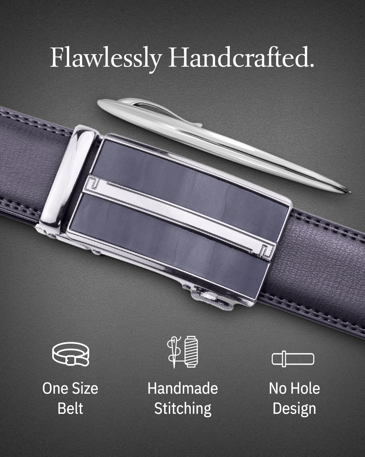 Microfiber Leather Mens Ratchet Belt Belts For Men Adjustable Automatic Buckle