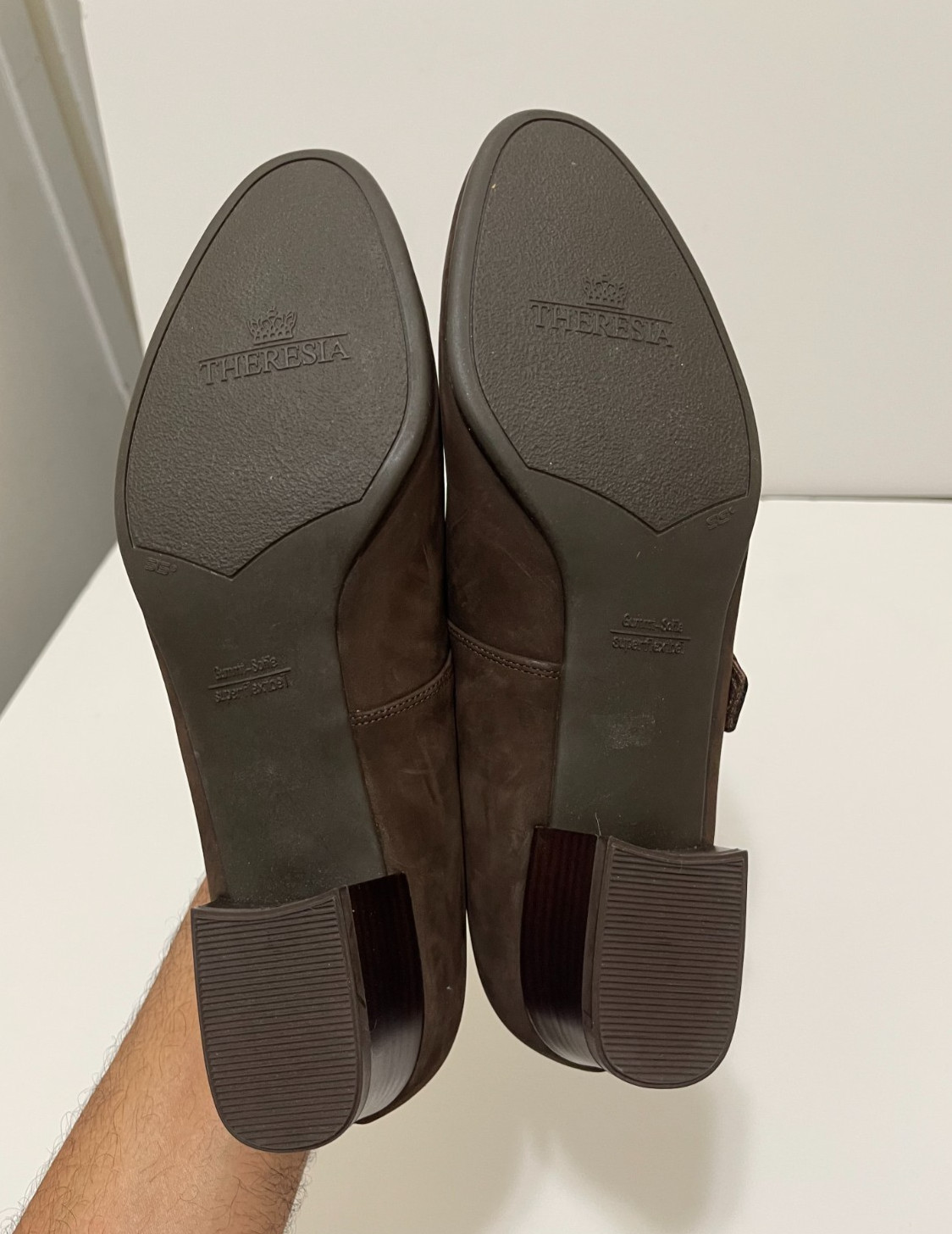 NWOB NEW Theresia Gaby Mary Jane Brown Suede German comfort shoes 5.5G US 7