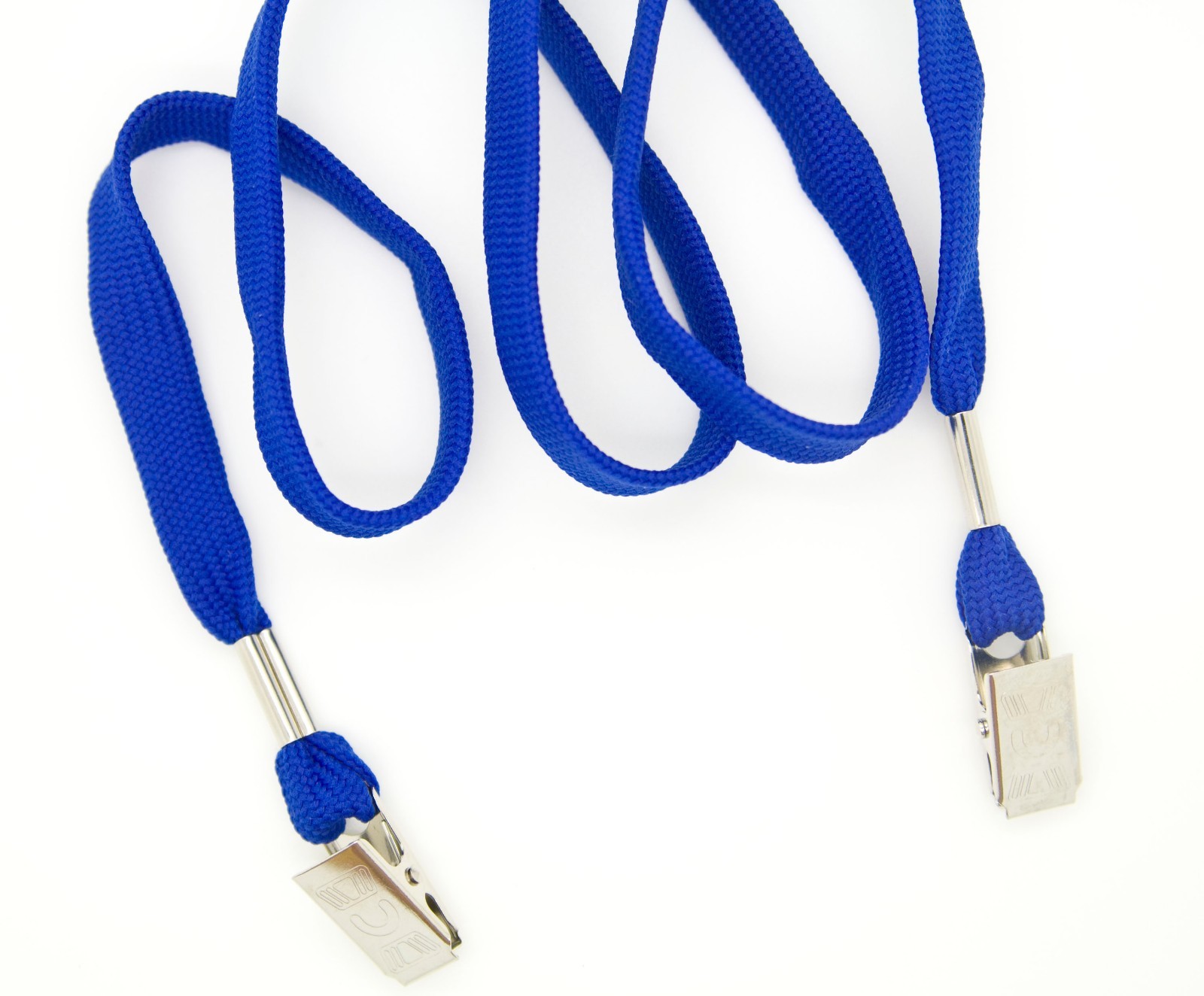 10 PCS DOUBLE END 1/2″ WIDE NECK LANYARD WITH BULLDOG CLIP HIGH QUALITY – BLUE
