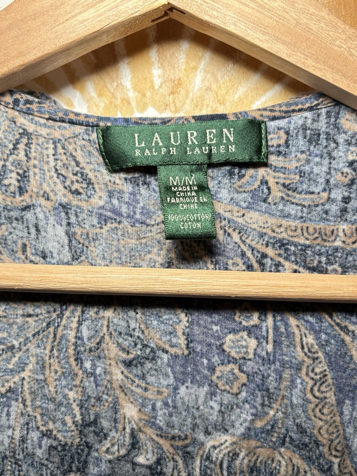 Lauren Ralph Lauren Blue Paisley Ruffle Sleeveless Blouse | Feminine Coastal