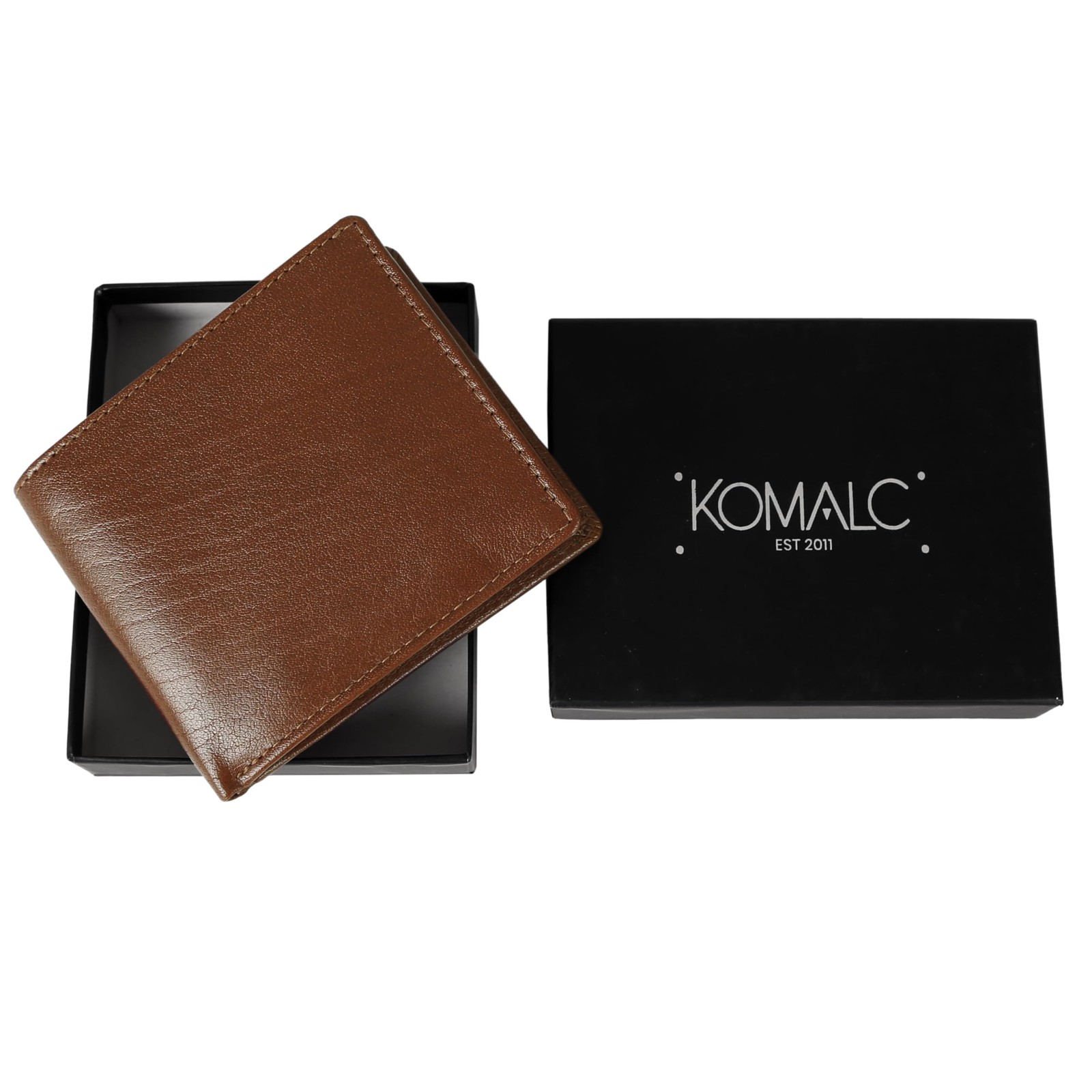 Men’s Tan Leather Wallet – Slim Bifold RFID-Blocking Wallet for Men with 6 Ca…