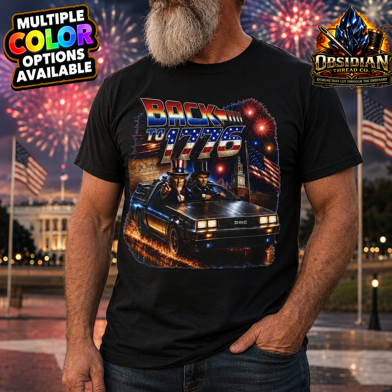 Back To 1776 America 250th Anniversary Patriotic USA Uncle Sam Lincoln Shirt