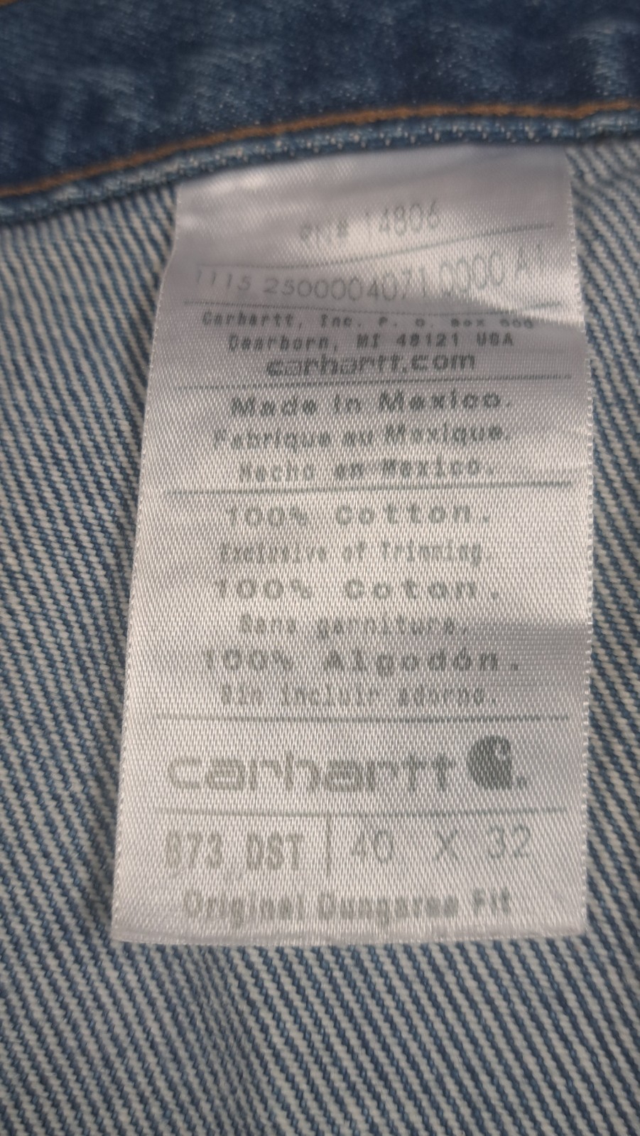 Carhartt Double Front Work Pant Indigo 40×32 *See description