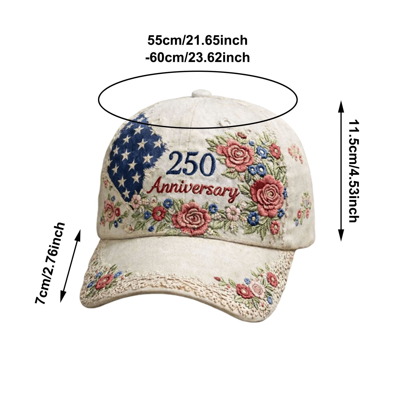 America 250th Anniversary Baseball Cap 1776–2026 USA Patriotic Hat Adjustable