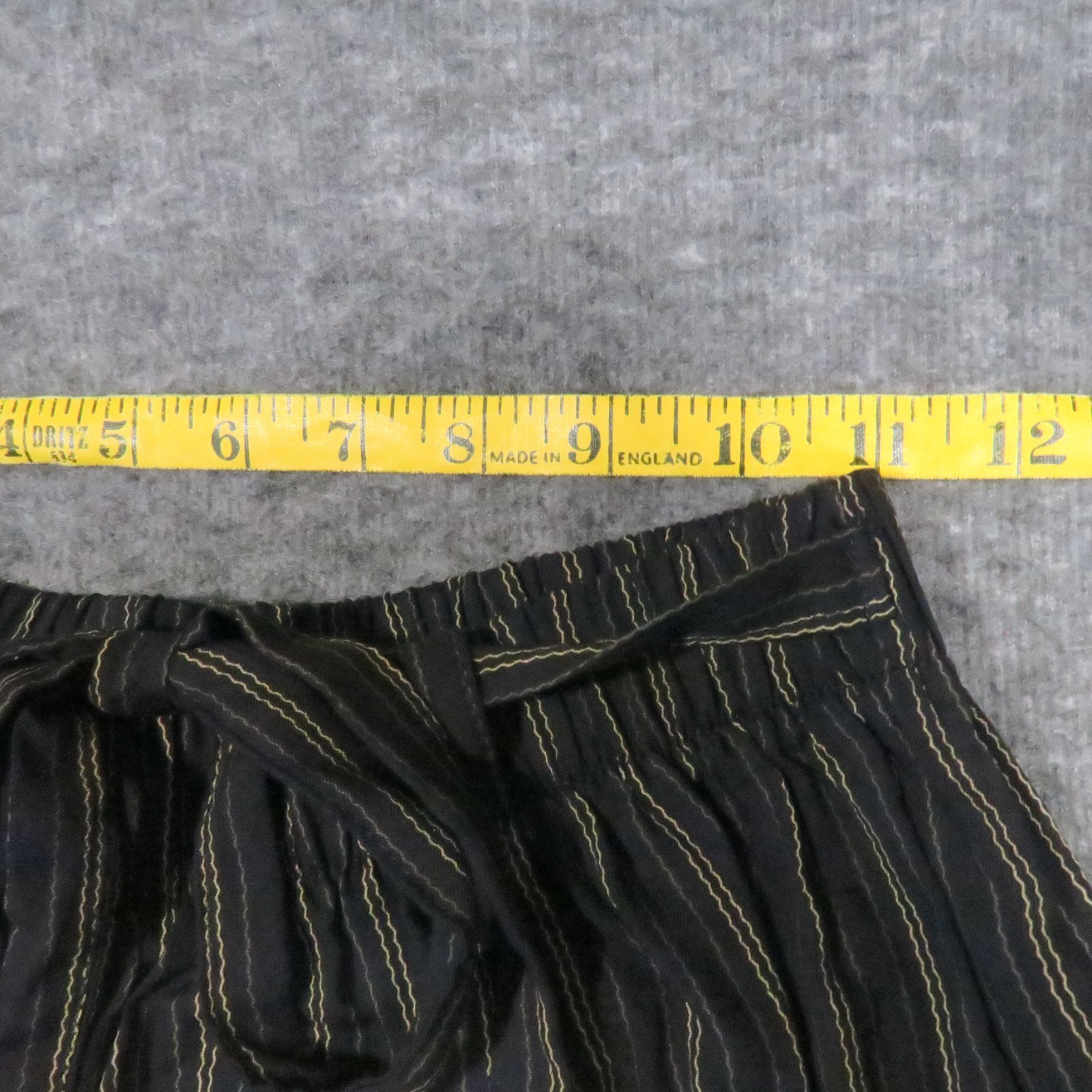 Vintage 80s 90s Pinstripe Wide Leg Pants M Black High Waist Corporate Office