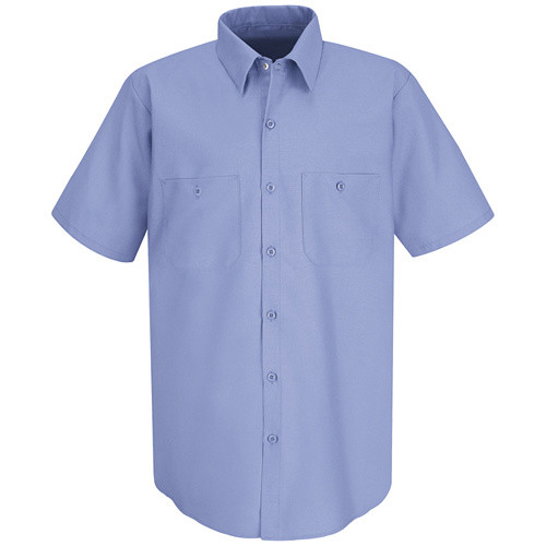 Red Kap Work Shirt Solid Color 2 Pocket Men’s Industrial Uniform Short Sleeve