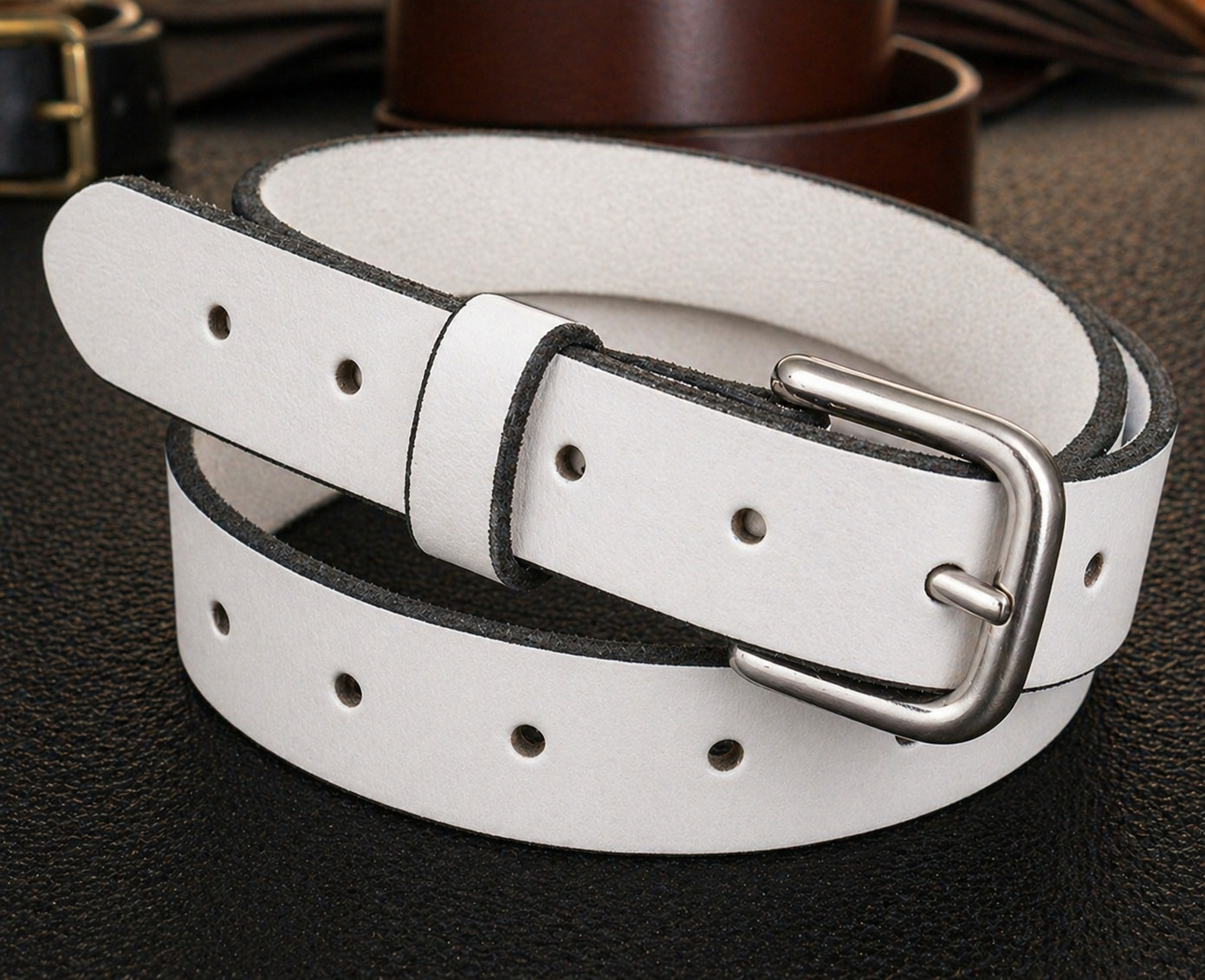 1 1/2″ HEAVY REAL LEATHER WORK GUN CCW HOLSTER DRESS BELT-AMISH HANDMADE-1.5
