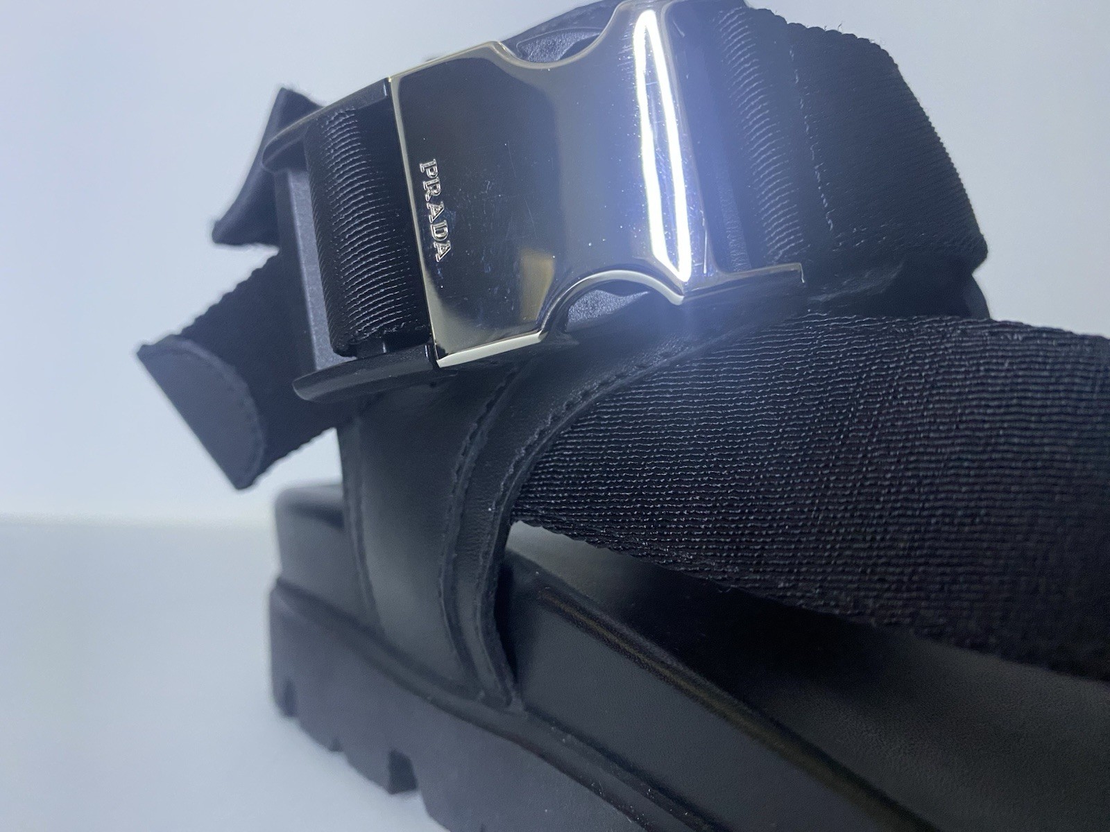 Men’s Size 9 US (8 UK) PRADA Montana Strap Sandals New In box Black