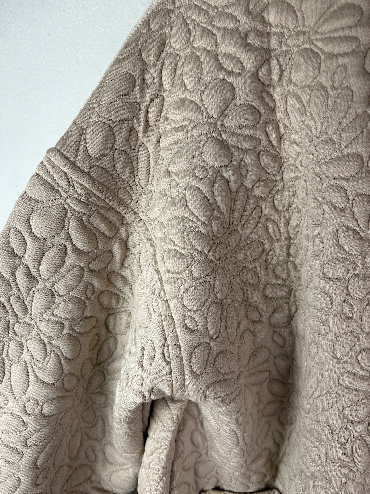 Women’s Quilted Reversible Cotton Jacket L Black/Tan Floral w/pockets