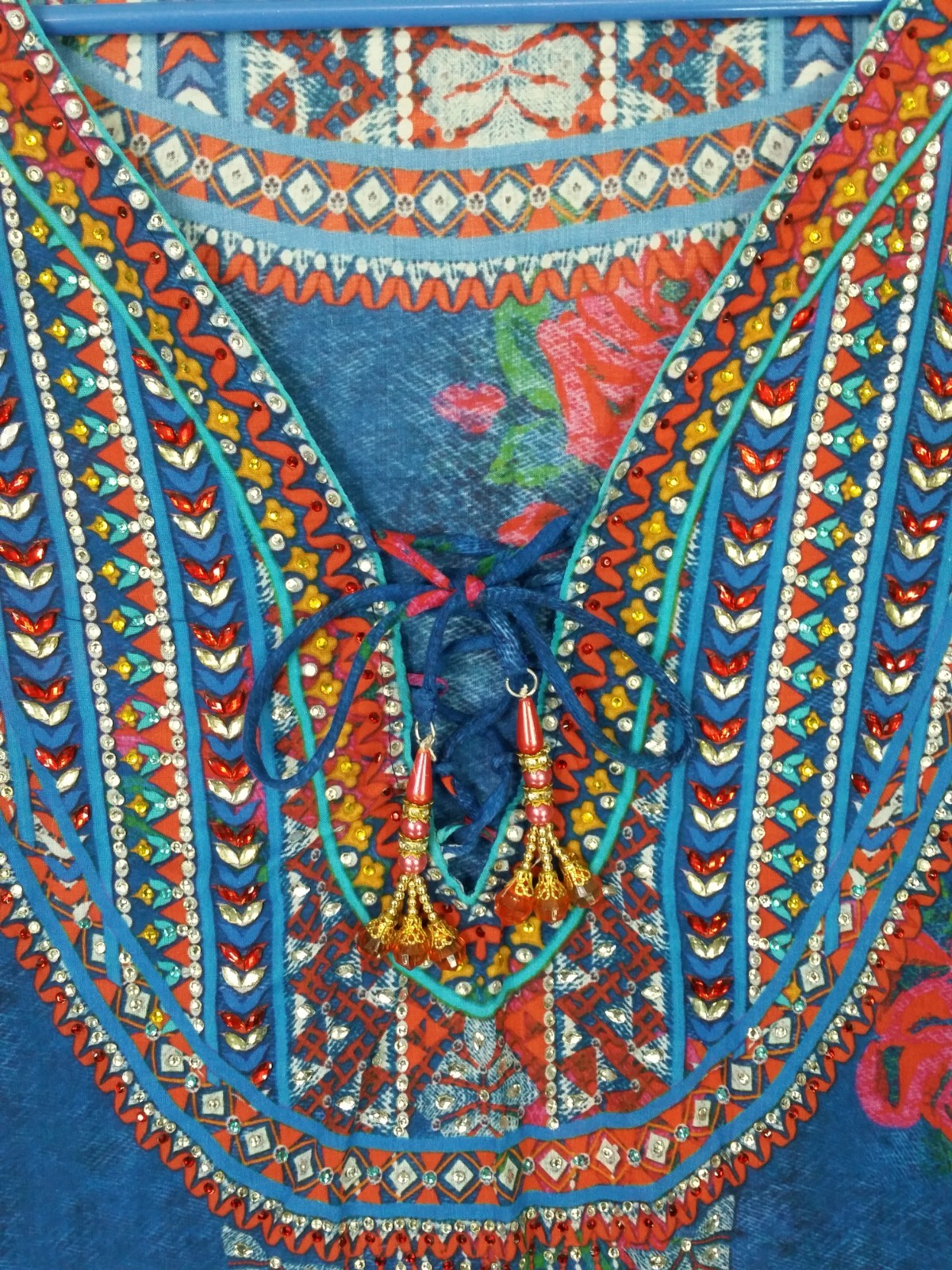 Women’s Ruby Yaya Bell Sleeve Rhinestone Embellished Blouse Top Size Large L