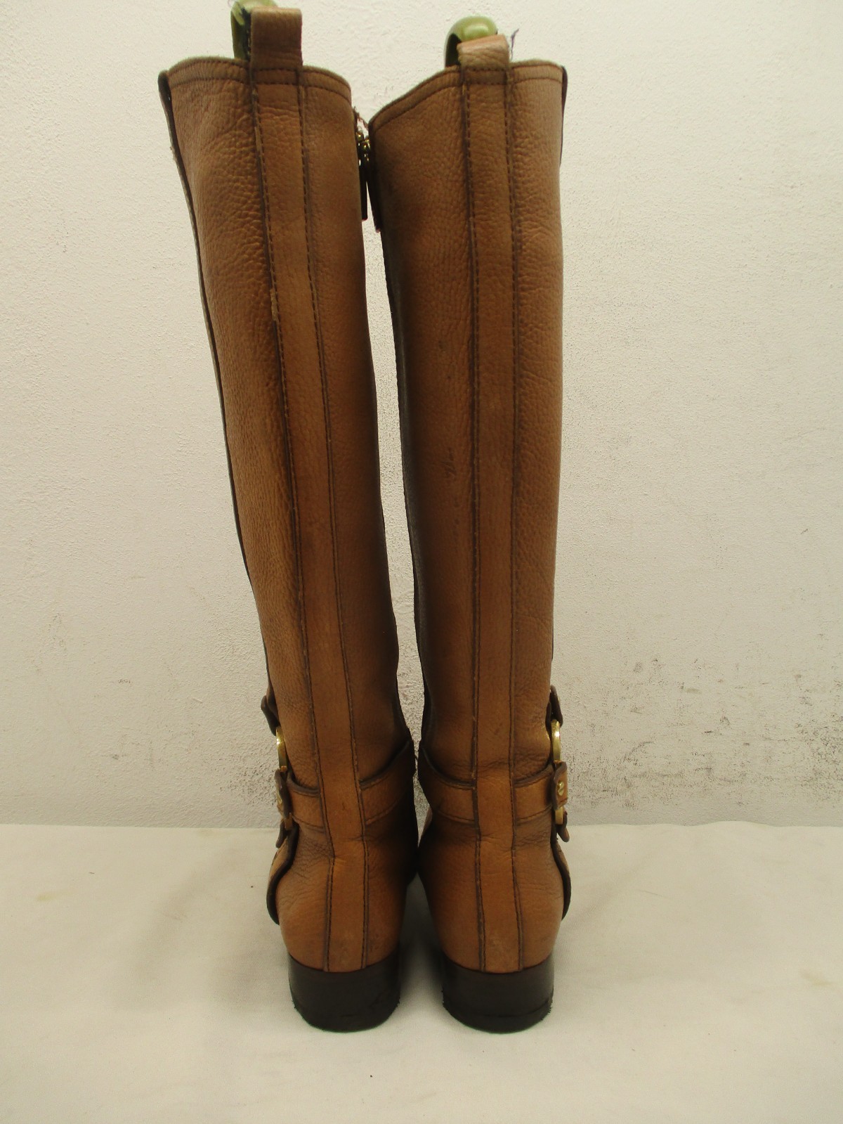 Tory Burch Brown Leather Knee High Zip Riding Boots Womens Sz 6 M style 31128372