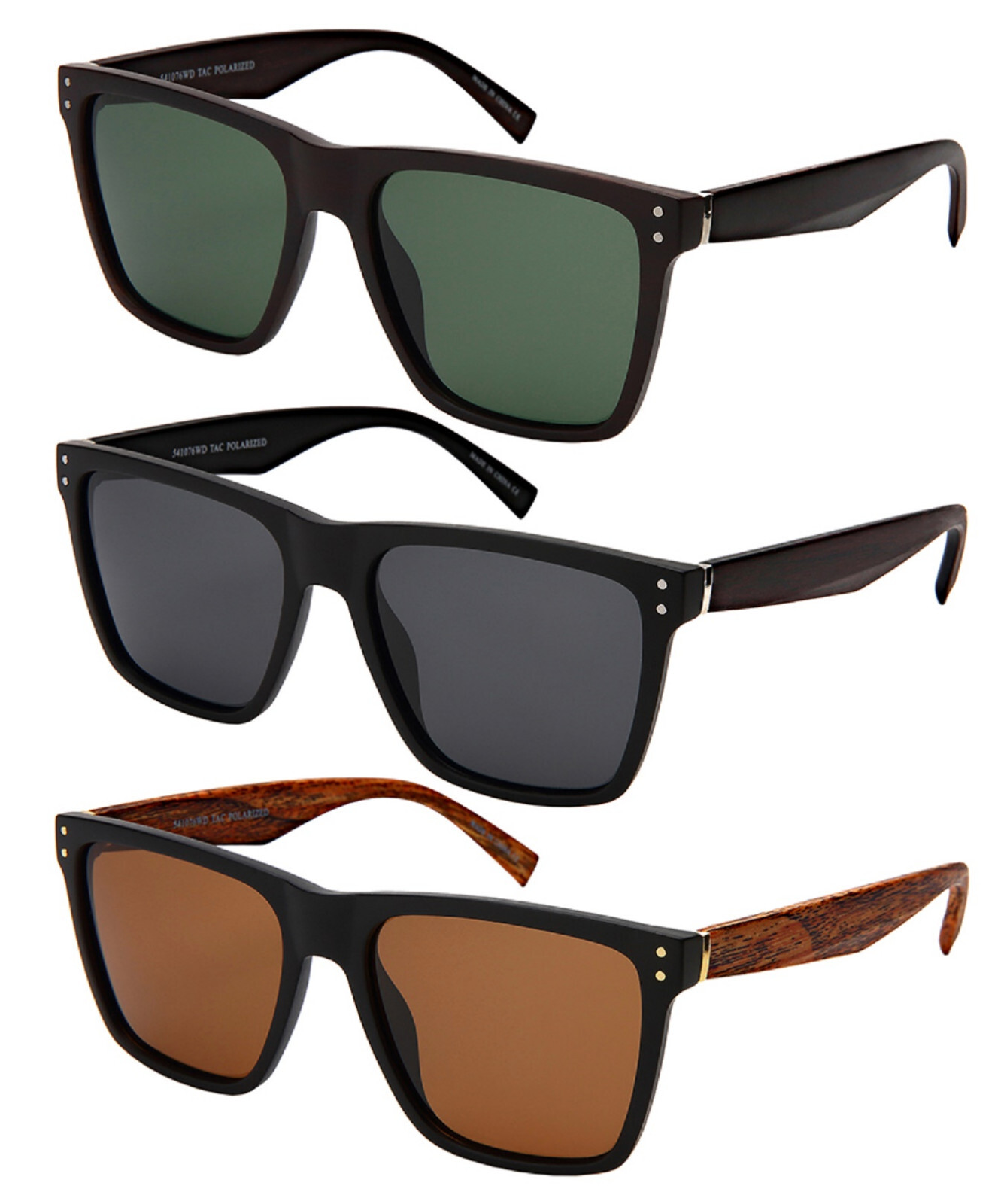 100% UV400 Protection Poly-carbonate TAC Polarized Fashion Sunglasses BROWN