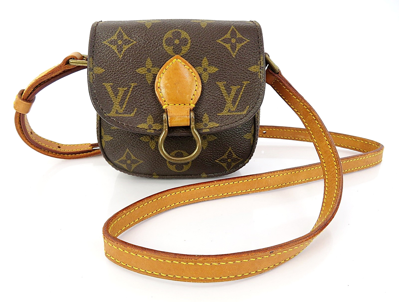 Auth LOUIS VUITTON Saint Cloud Mini Monogram Shoulder Bag Purse #64161