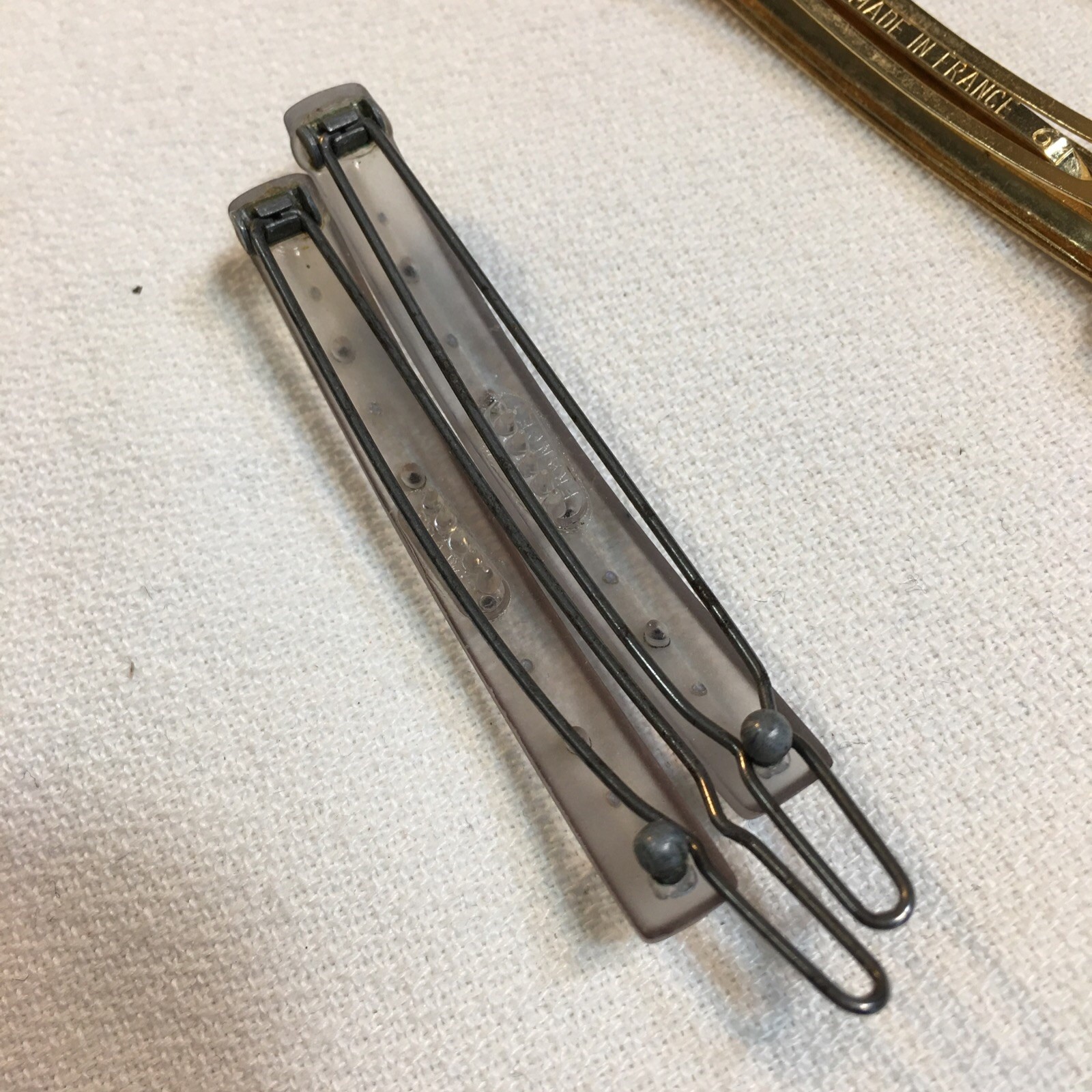 Lot of 9 Vintage Hair Clip Pin Barrettes Assorted Made in France