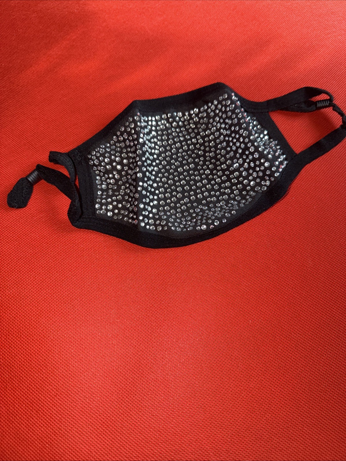 Sparkly Rhinestone Bling Face Mask Black Rave Festival Glam Costume Studded