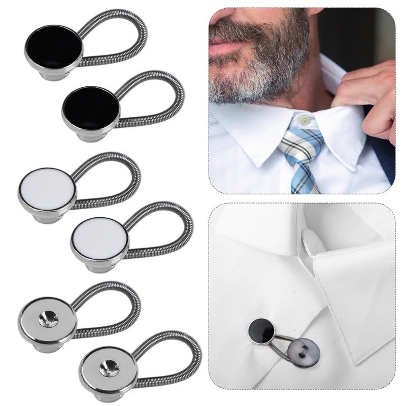 2-10Pcs Metal Collar Neck Waist Extender Buttons For Men Dress Shirts Pants Belt