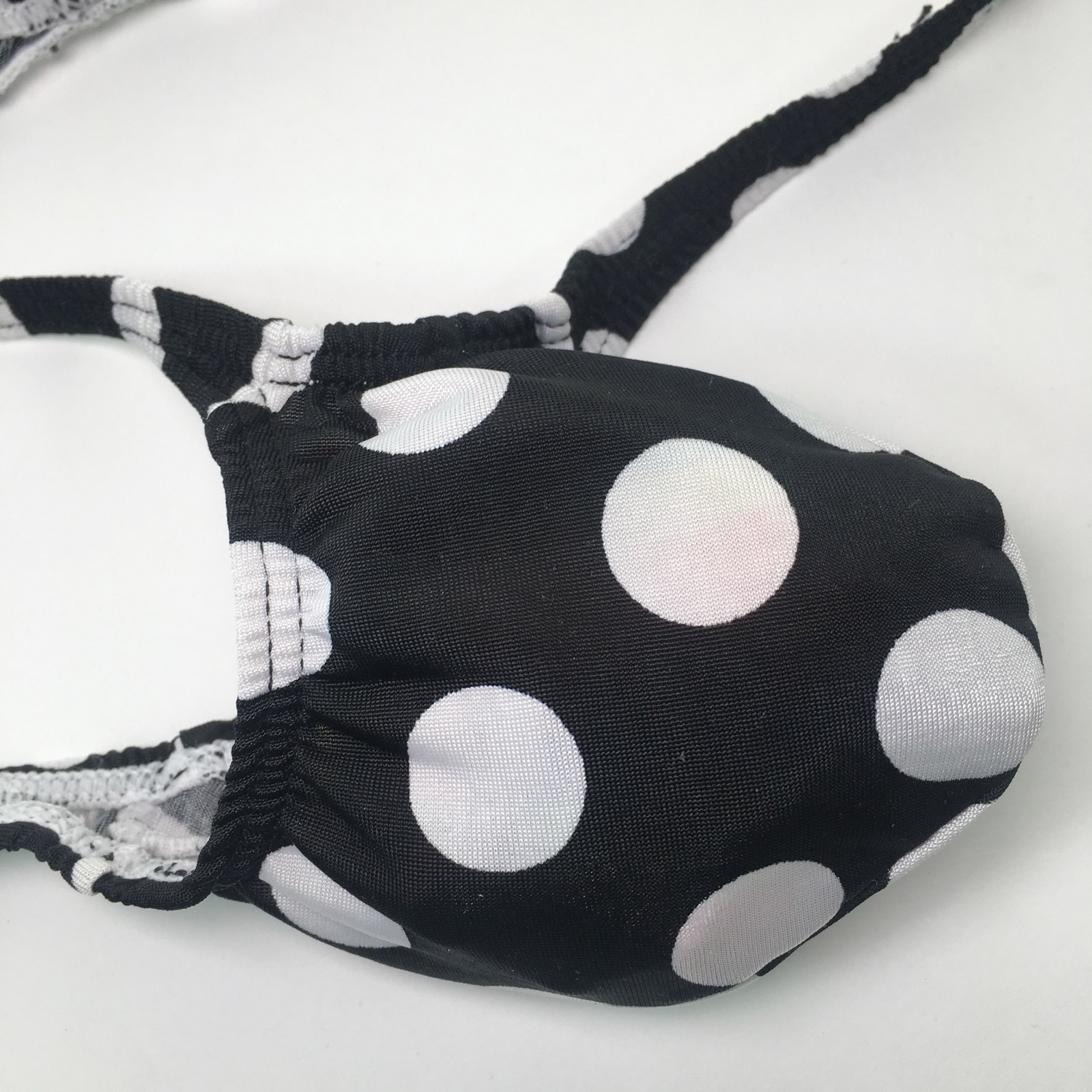 K403 DS String Thong Grape Smugglers Contoured Pouch Jersey Black/white Dots