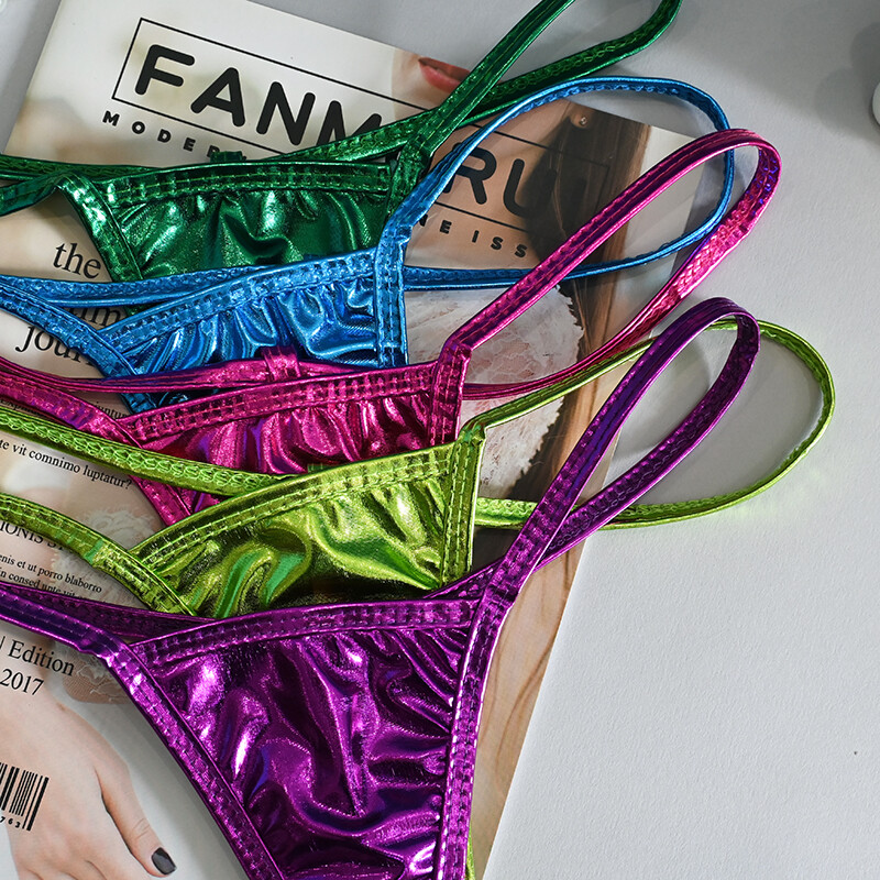 Set Of 5 Womens Sexy G string Thong Panties High Leg T back Underwear Lingeries