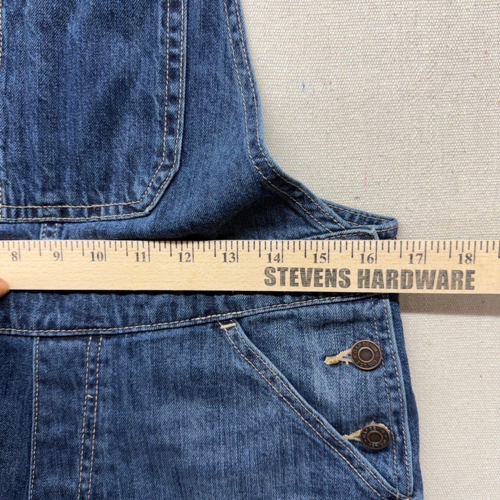 Gap Denim Short Overalls Shortalls Womens Small Medium Indigo Blue Jean Country