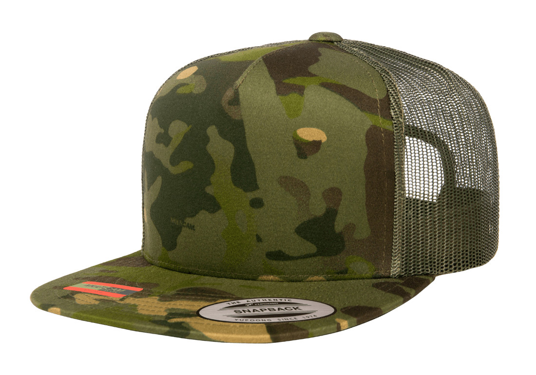 YP Classics Flat Bill Trucker Cap Yupoong Meshback Snapback Hat 6006 5-Panel