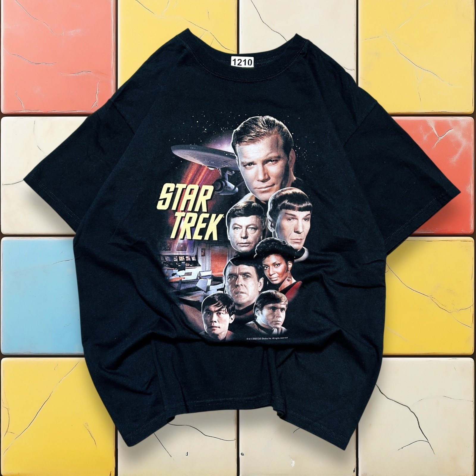 Vintage Star Trek Shirt Mens Large Black Y2K Spock Aliens Sci Fi TV Show Promo