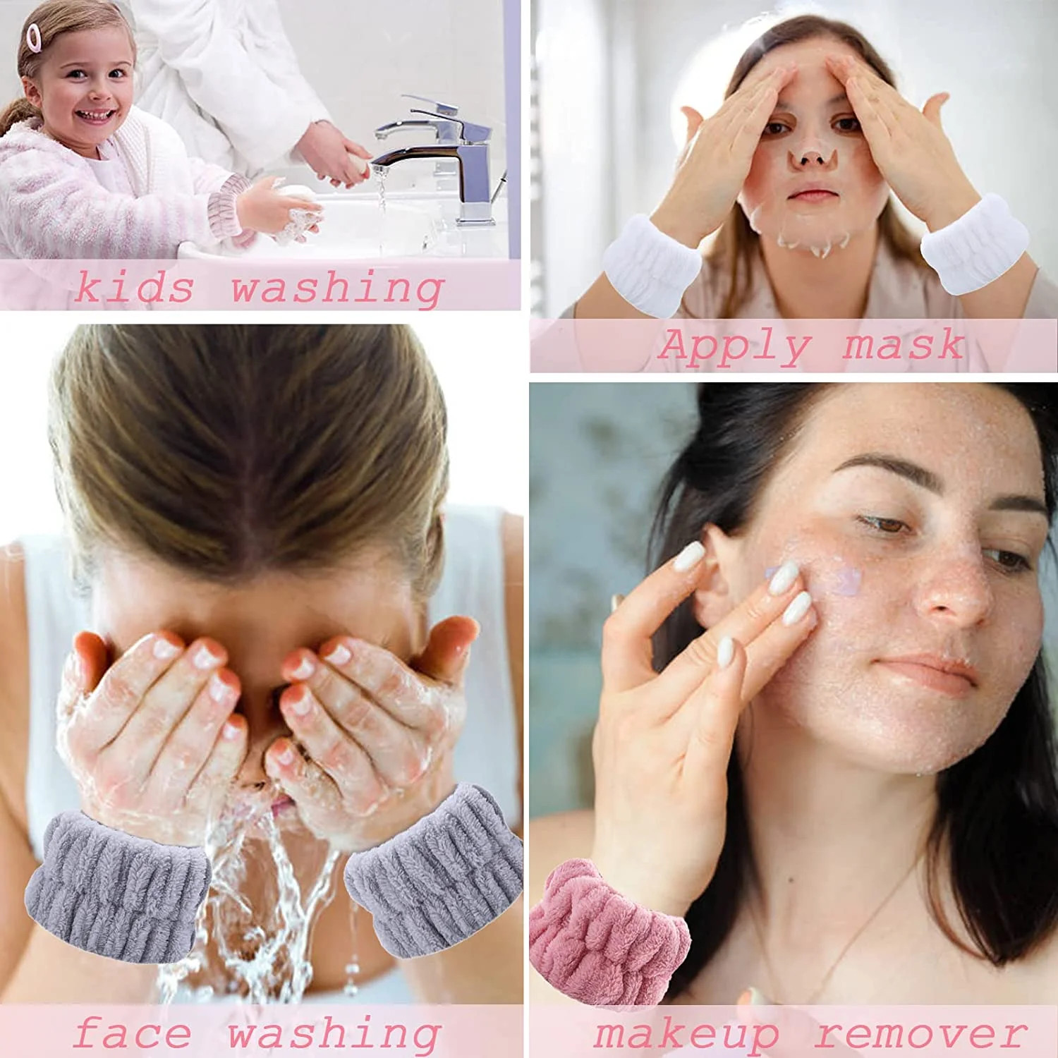 Microfiber Wrist Bands for Washing Face Absorbent Spa Face Wash Wristbands