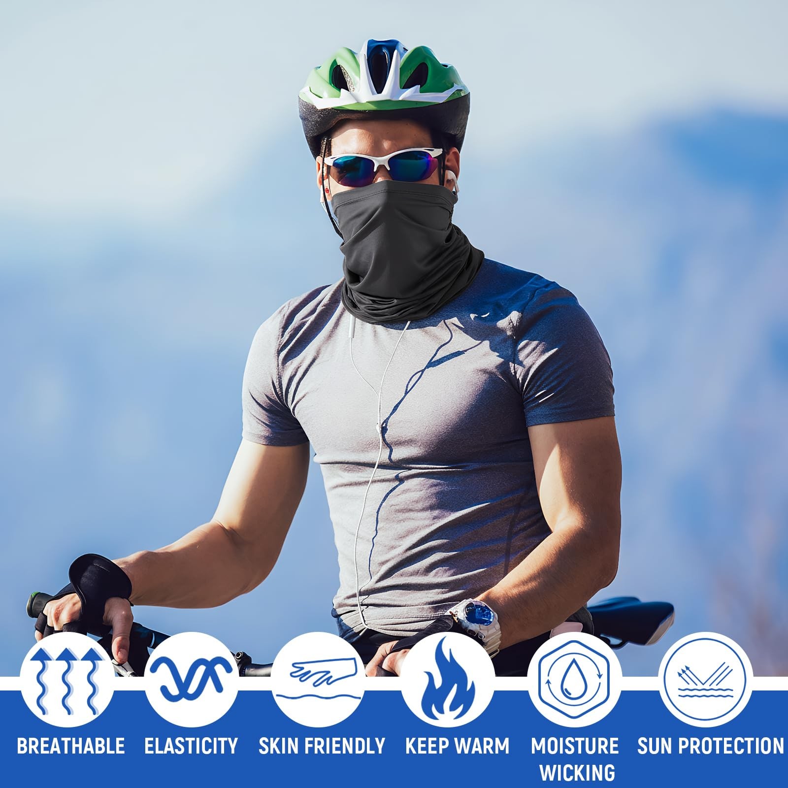 40 Pcs Neck Gaiter Bulk Summer Face Mask UV Protection Face Cover Scarf Balac…