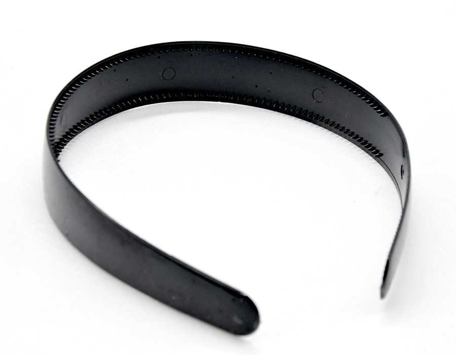 12 Plastic Headbands w/ Inner Teeth White or Black US Seller