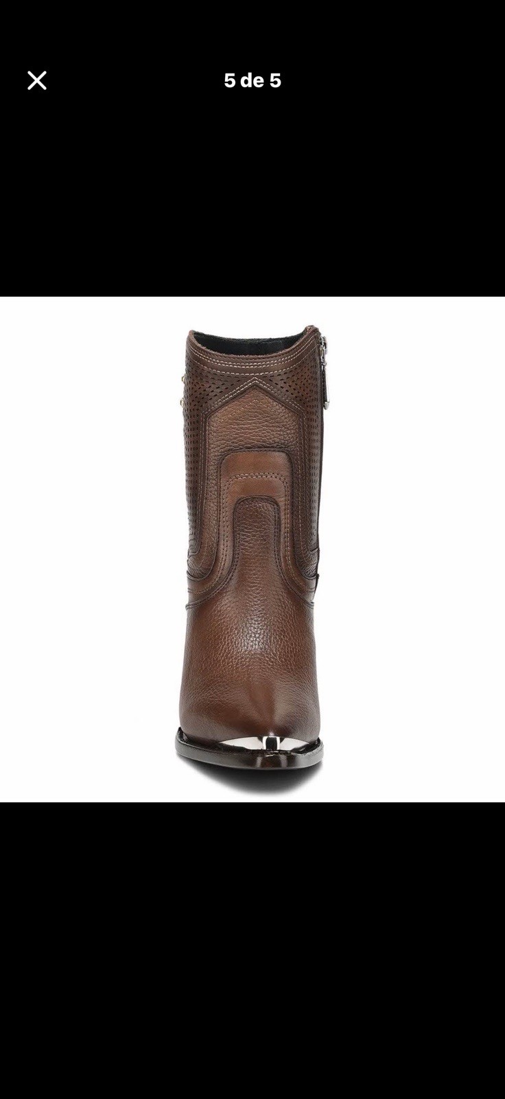 Cuadra Women’s Brown Western Leather Mid-Calf Boots Pointed Toe Block Heel