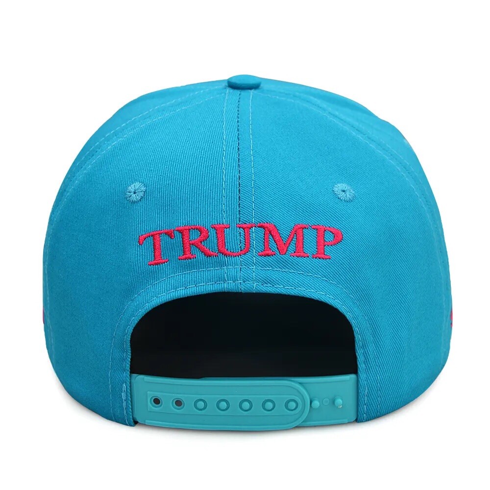 Trump..OFFICIAL..MAGA Hat..NEVER SURRENDER..Exclusive..Teal/Pink..NEW DESIGN