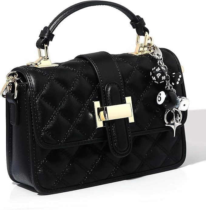 8 Ball Dice Charm Keychain Y2K Charm for Bag Purse Backpack Cute Black