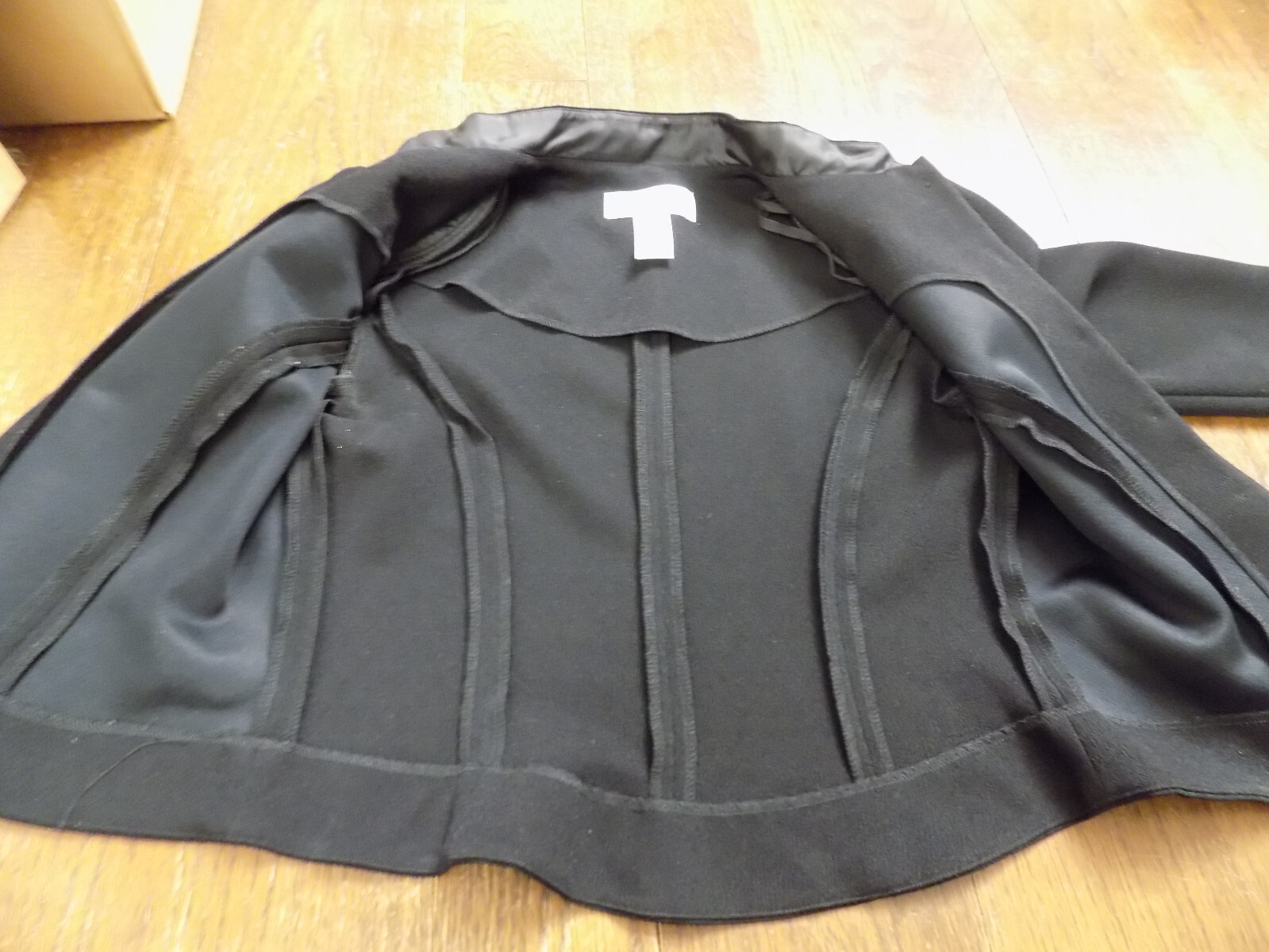 Vtg Jessica Howard Blazer Jacket Mandarin Collar Black sz 8P Gold Velvet Buttons