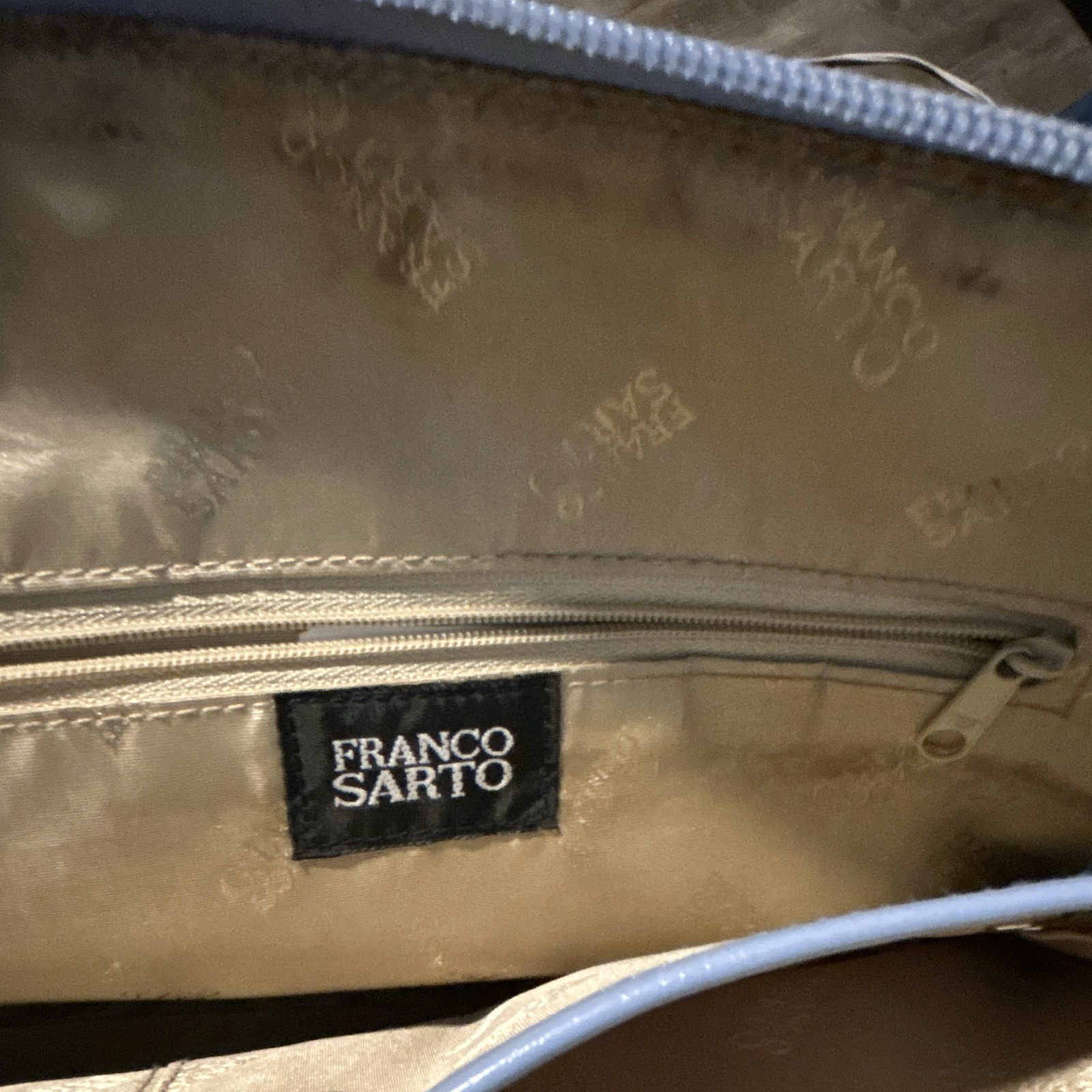 Franco Sarto Light Blue Solid Shoulder Bag Zip Closure Lined Inner Pockets